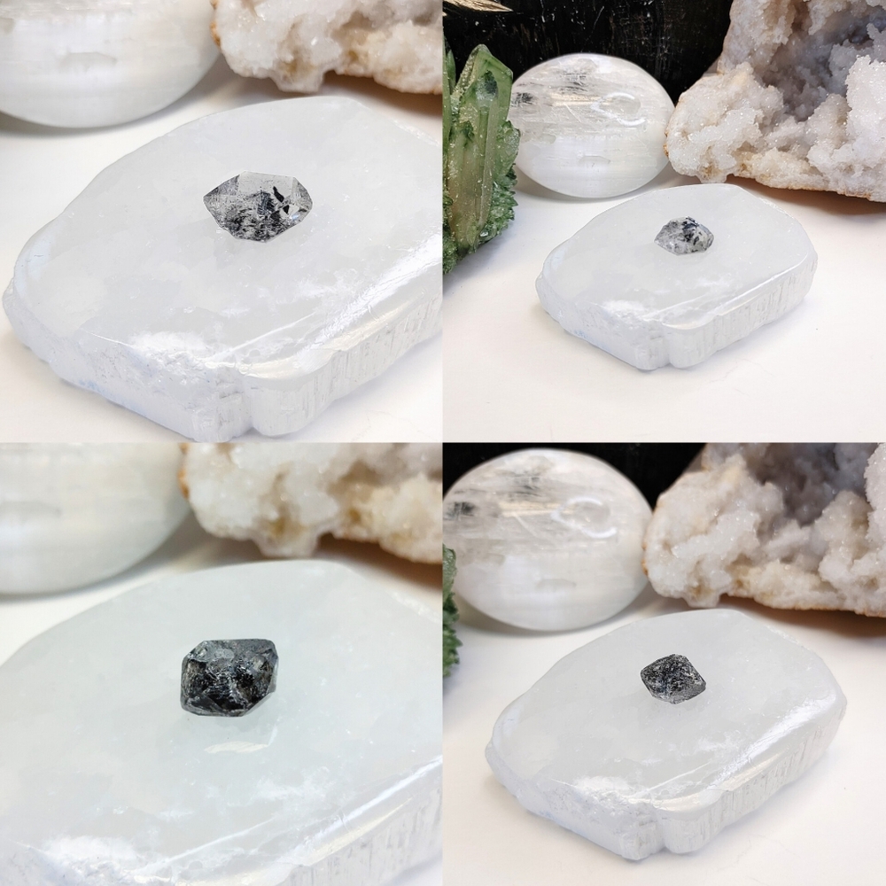 Black Phantom Quartz Herkimer Diamond Crystal 2pcs